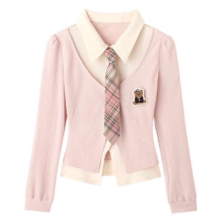 Vest Dasi Beruang Pink