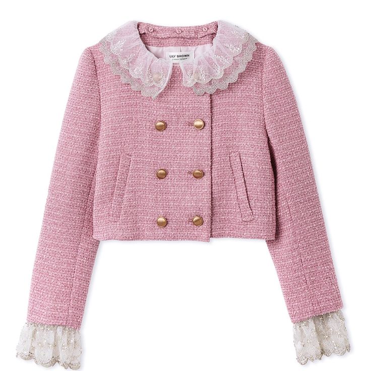 Blazer Tweed Renda Pink