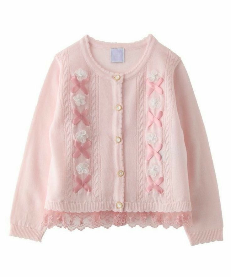 Cardigan Bunga Pita Pink